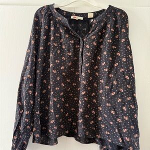 Levi's Black Floral Women's Blouse